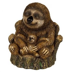 Spaarpotten luiaarden met baby 11 cm