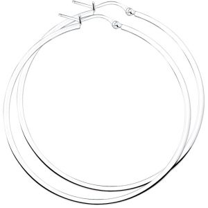TFT Creolen Vierkante Buis Zilver Glanzend 2 mm x 60 mm