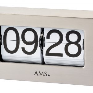 AMS 1175 Tafelklok, flipklok metaal aluminiumkleurig