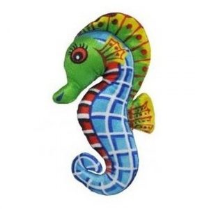 Pluche zeepaardje groene kop 27 cm