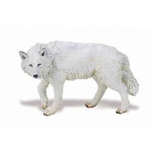 Speelgoed nep witte wolf 9 cm