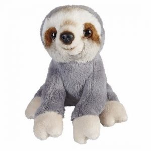 Pluche luiaard knuffel zittend van 15cm