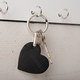 Leren sleutelhanger - Hart - Zwart
