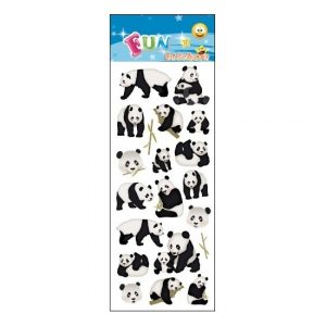 Kinder stickers pandaberen en bamboe