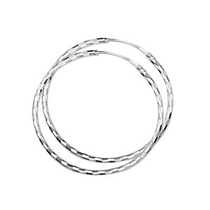 TFT Creolen Ronde Buis Gediamanteerd Zilver Gerhodineerd Gediamanteerd 1.5 mm x 36 mm