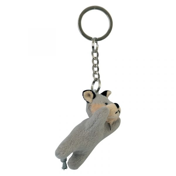 Pluche sleutelhanger wolf knuffel 6 cm
