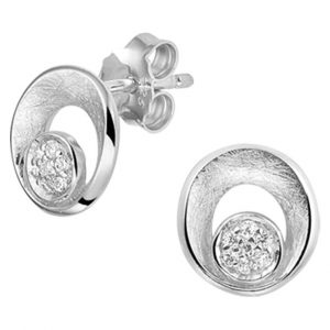 TFT Oorknoppen Zirkonia Zilver Gerhodineerd Glanzend 10.5 mm x 10 mm