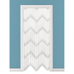 Zwarte kralen deurgordijn 200 cm