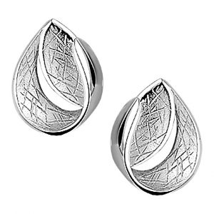 TFT Oorknoppen Gescratcht Zilver Gerhodineerd Glanzend 13 mm x 10 mm