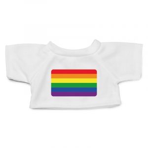 Wit knuffel shirt pride vlag maat XL voor Clothies knuffel 22 x 20 cm