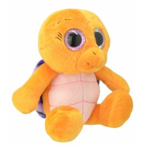 Pluche schildpad knuffeldier oranje/paars 30 cm