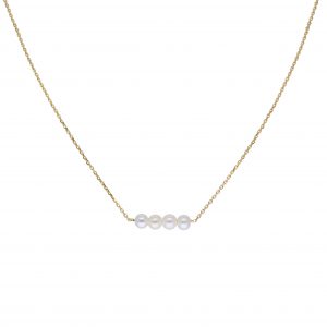 Glow Gouden Collier Met Hanger - 4 Parels 40+2cm 202.2043.42