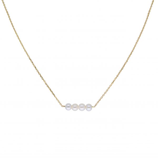 Glow Gouden Collier Met Hanger - 4 Parels 40+2cm 202.2043.42