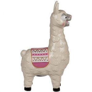 Witte dieren spaarpot lama 28 cm