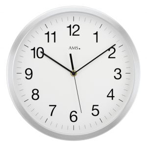 AMS 5524 Wandklok zendergestuurd aluminium 40 cm ø