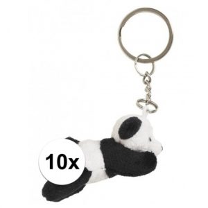 10x Pandabeer knuffel sleutelhangers 6 cm