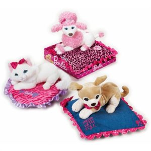 Barbie knuffel poedel op decoratie kussen
