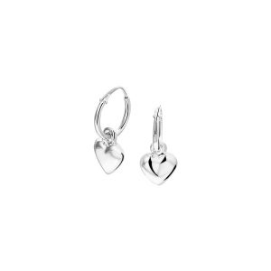 TFT Creolen Hart Zilver Gerhodineerd Glanzend