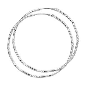 TFT Creolen Gediamanteerd Zilver Gerhodineerd Gediamanteerd 1.5 mm x 43 mm