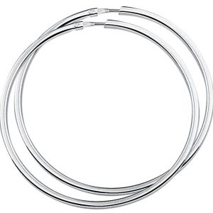 TFT Creolen Vierkante Buis Zilver Gerhodineerd Glanzend 2 mm x 48 mm