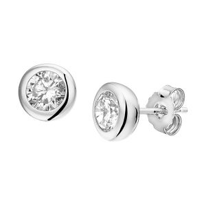 TFT Oorknoppen Zirkonia Zilver Gerhodineerd Glanzend