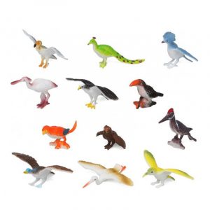 12x Plastic vogeltjes speelgoed figuren voor kinderen