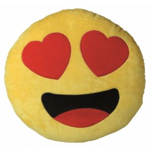 Verliefde emoticon kussentje 30 cm