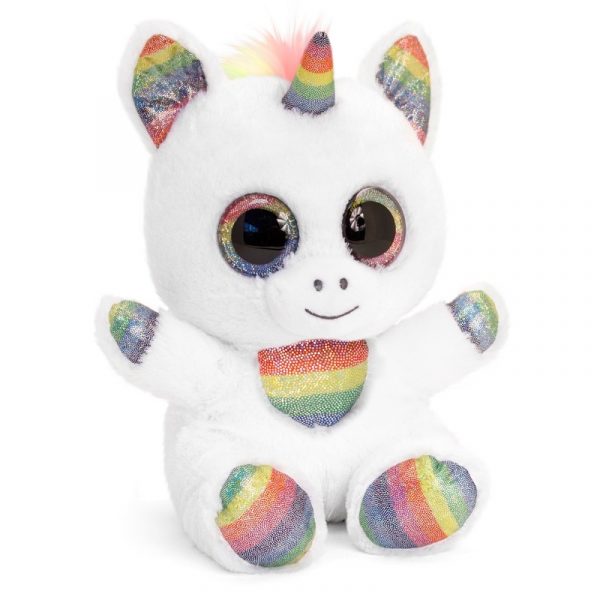 Witte eenhoorn fantasie knuffeldier 15 cm