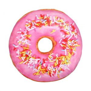 Pluche sprinkels donut kussen lichtroze 40 cm