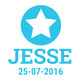 Geboortesticker - Blauw - 55 x 55