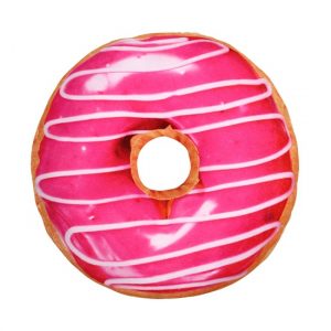 Pluche donut kussen roze 40 cm
