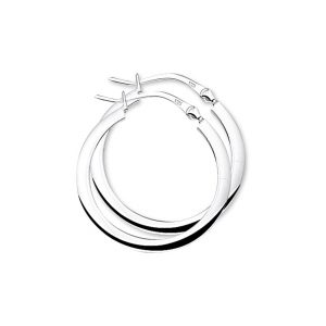 TFT Creolen Vierkante Buis Zilver Glanzend 3 mm x 26 mm