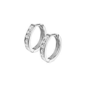 TFT Oorringen zilver met zirconia 16 mm