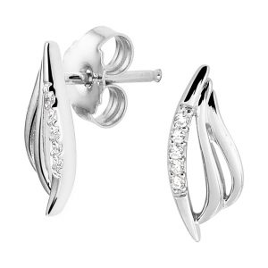 TFT Oorknoppen Zirkonia Zilver Gerhodineerd Glanzend 12.5 mm x 5 mm