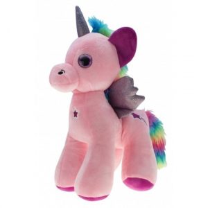 Eenhoorn knuffeltje roze 22 cm