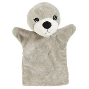 Pluche handpoppen zeehond 22 cm