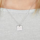 Zilveren ketting met vierkante hanger