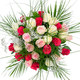 Bloemen - Boeket Rozen Roze-Wit (groot)