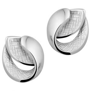 TFT Oorknoppen Gescratcht Zilver Gerhodineerd Glanzend 19 mm x 15.5 mm