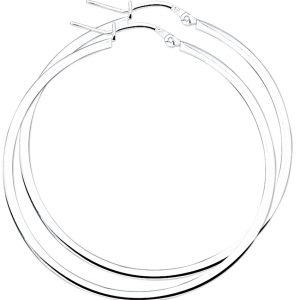 TFT Creolen Vierkante Buis Zilver Glanzend 2 mm x 50 mm
