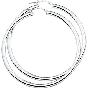 TFT Creolen Ronde Buis Zilver Gerhodineerd Glanzend 4 mm x 54 mm