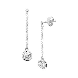 TFT Oorhangers Zirkonia Zilver Gerhodineerd Glanzend