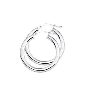 TFT Oorringen zilver ronde buis 4 x 25 mm