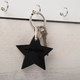 Leren sleutelhanger - Ster - Zwart