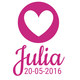 Geboortesticker - Fuchsia - 55 x 55