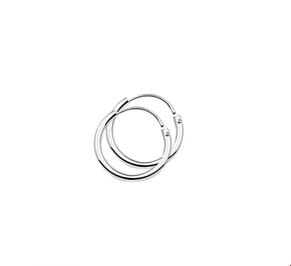 TFT Creolen Ronde Buis Zilver Gerhodineerd Glanzend 1.3 mm x 15 mm