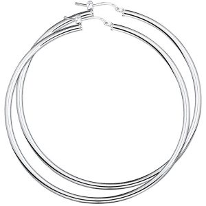 TFT Creolen Ronde Buis Zilver Gerhodineerd Glanzend 3 mm x 62 mm