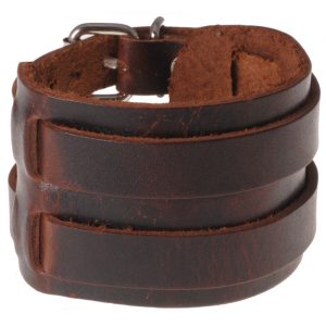 Bruine leren armband gesp sluiting