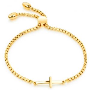 Cilla Jewels Dames Armband met Schuifsluiting en Kruis Goud