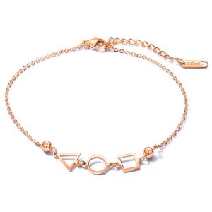 Cilla Jewels Dames Enkelband Geometrische Vormen Rose